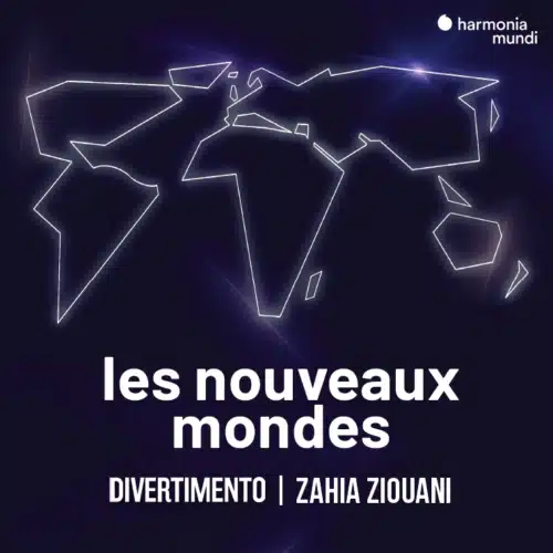 Pochette de l'album digital "Les Nouveaux Mondes" enregistré en live à la Philharmonie de Paris avec Divertimento, sous la direction de Zahia Ziouani